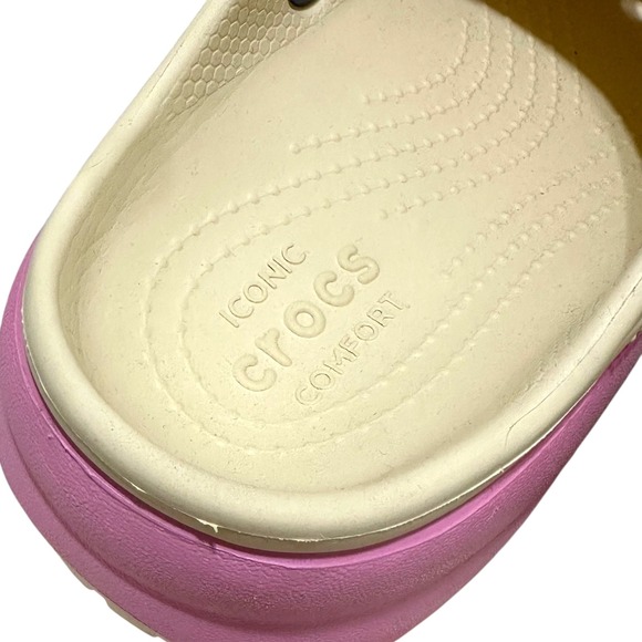 Crocs Classic Crush Clog Bone Pink Green Marble Tie Dye Platform Womens 6 208278 - Picture 5 of 8
